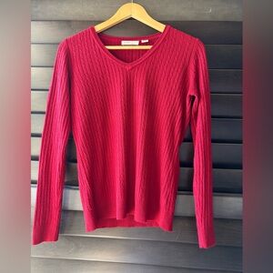 Luxe 360 by desiners originals Women's Red Medium V Neck Sweater